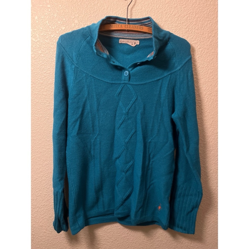 Smartwool Turquoise Merino Wool Cable Knit Sweater Women’s Size Medium